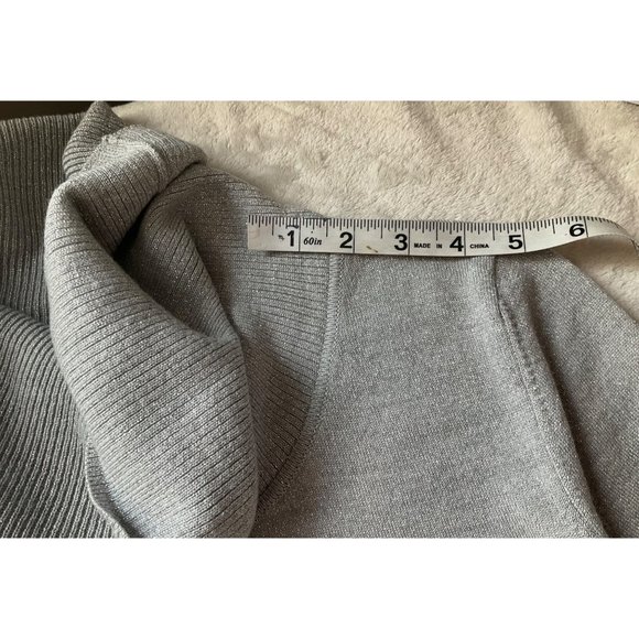 New w/tagsTalbots Sz.Medium Muted Silver Metallic Sweater Cowl Merino Wool - Picture 8 of 10